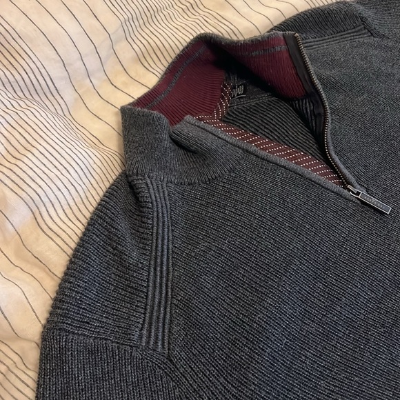 Ted Baker Men’s London Sweater 1/4 Zip Ribbed Pullover - Picture 5 of 10